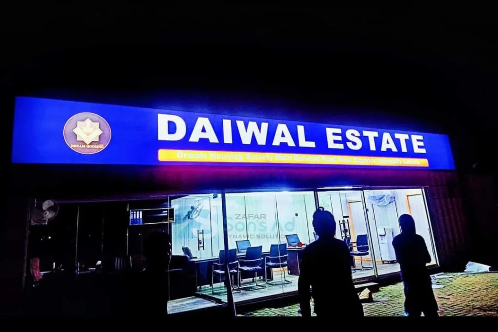 Backlit sign boards in DHA Lahore by Zafar Sons Ad